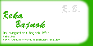 reka bajnok business card